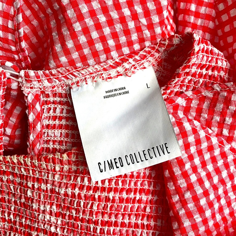 C/Meo Collective Red And White Flutter Dress - image 7